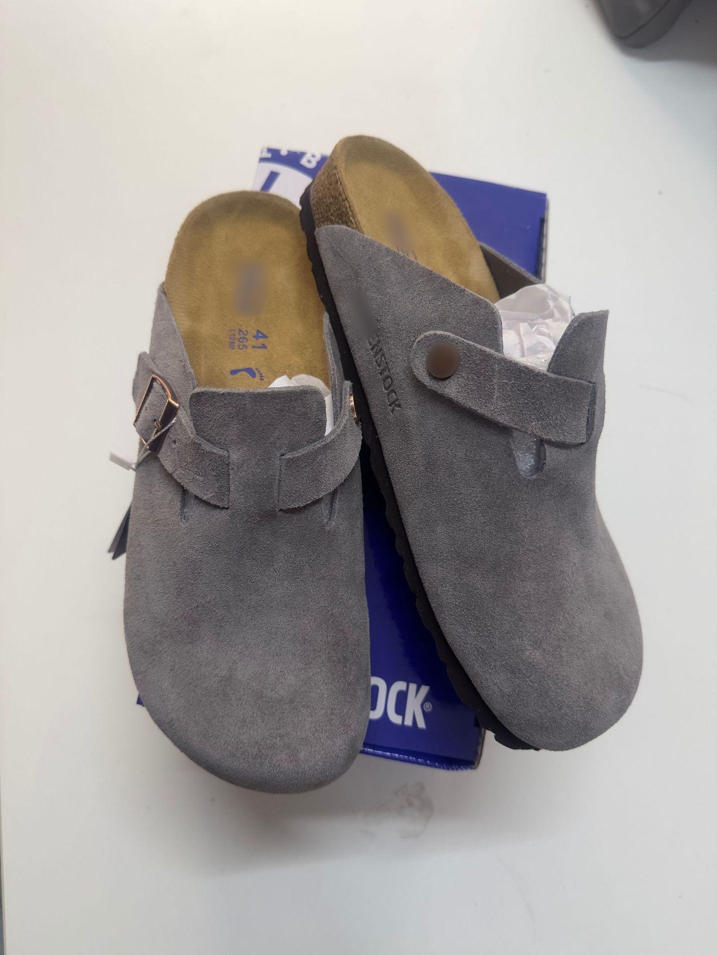 Zoccoli Unisex Birkenstock in Vera Pelle a Punta Chiusa con Plateau Vintage in Sughero 42
