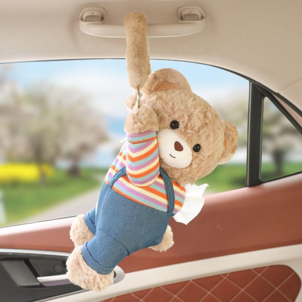 Creative Car Tissue Hanger Doll Cartoon Plush Tissue Box Dispenser  Living Room