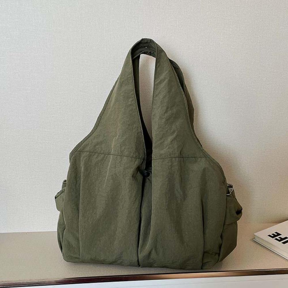 Casual Large Capacity Tote Bag Double Zipper Design Versatile Commuting Handbag  Travel