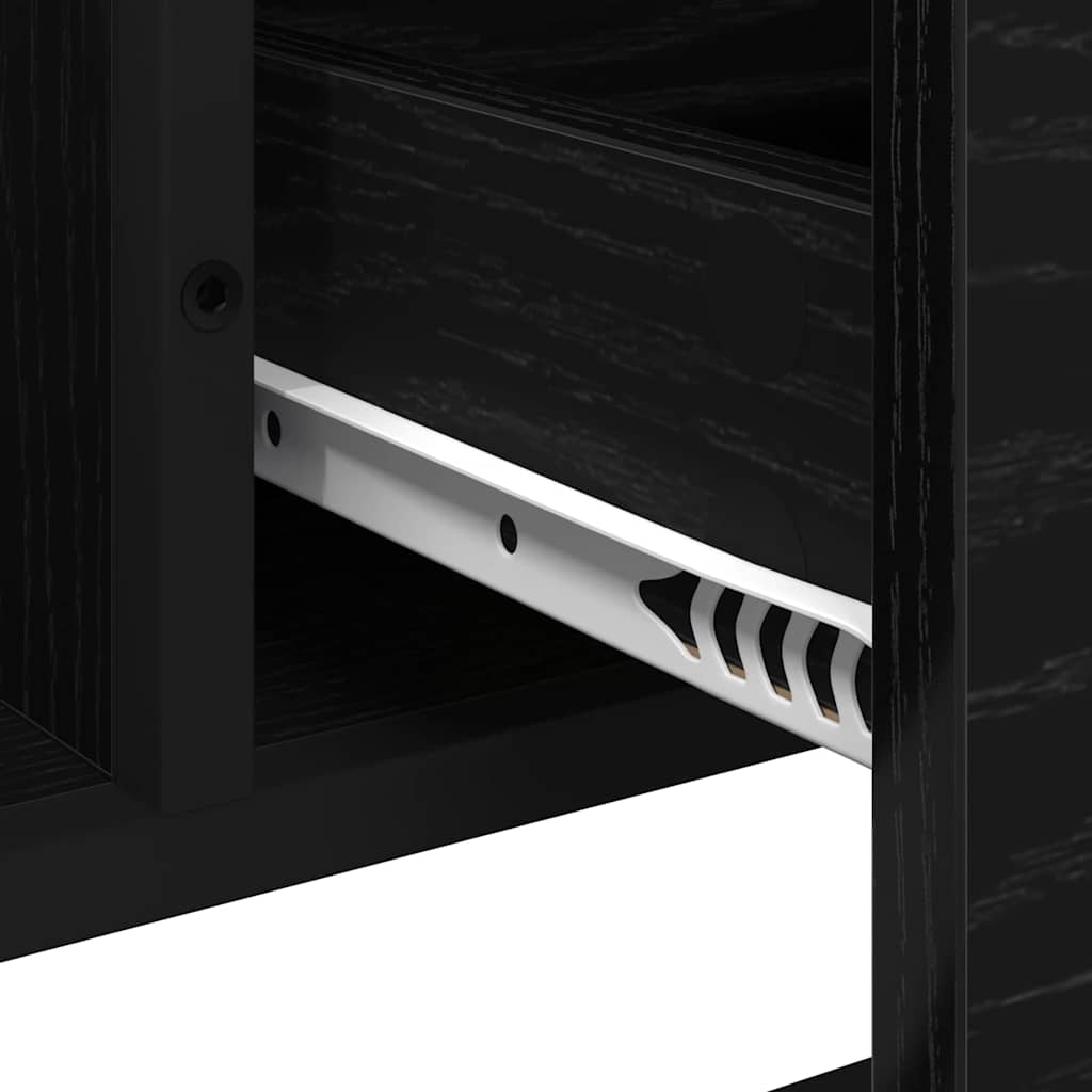 Bathroom Cabinet with Door Black Oak Effect 65 x 33 x 60 cm