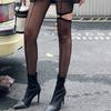 Personality High Pantyhose Asymmetry Hottie Sexy Tights NEW Vertical Line Tights  Girl