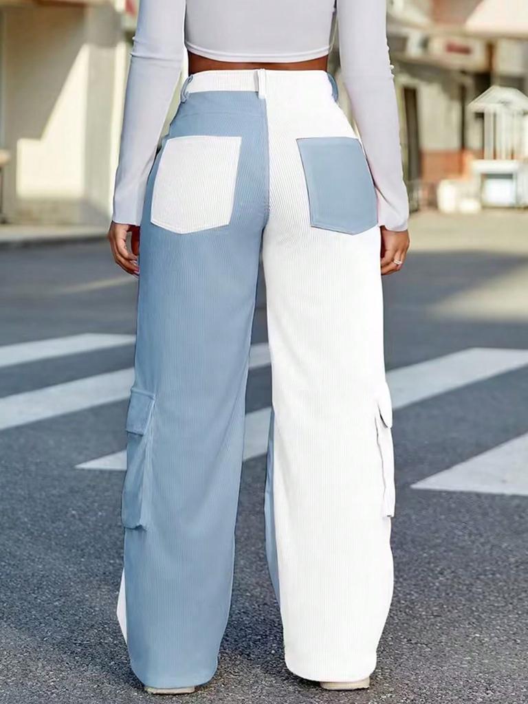 Rose Beauty A Fashionable And Personalized Street Style Patchwork Women's Pants