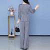 2025 Trendy Spring Two-Piece: Light, Mature Style Wide-Leg Pants Set for Women - Age-Reducing & Slimming