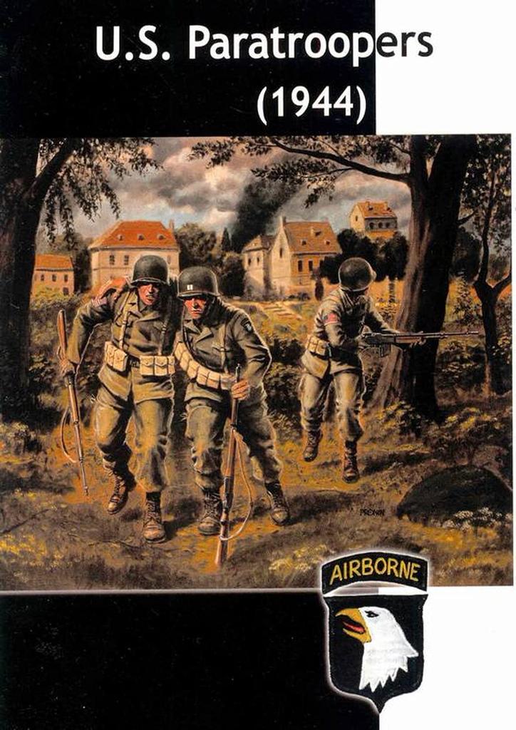 Master Box 1/35 Scale US Paratrooper Soldier, Wounded Officer and Subordinate, 1944, 3-Piece Set, Plastic Model Kit, MB35011