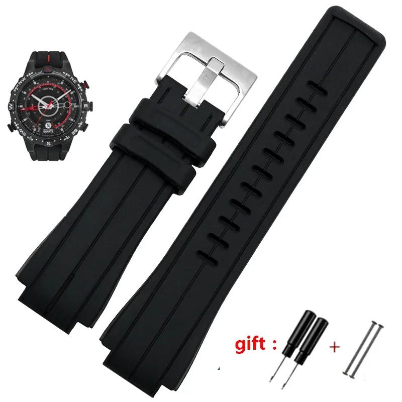 Cinturino in gomma siliconica per orologio timex Cinturino T2N720 T2N721 TW2T76300 Braccialetto da polso Cinturino impermeabile Interfaccia convessa 16mm