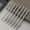 Durable Medium Nib Twist Top Design Smooth Writing Perfect Ballpoint Pens 5Pcs Elegant Silver Stainless Steel Ballpoint Pens