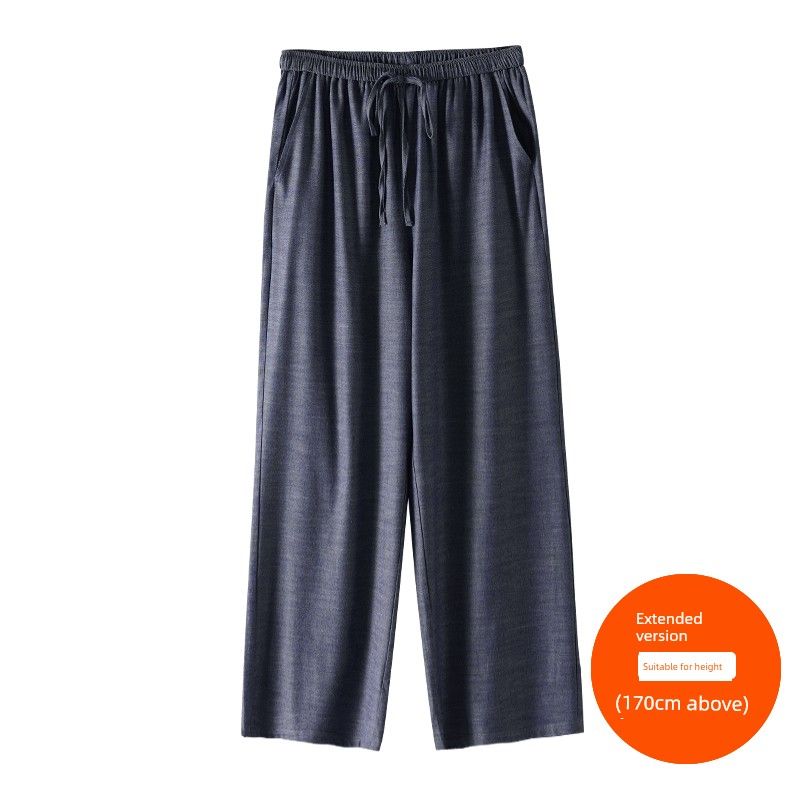 

Plus size women clothing [Full-Length Wide-Leg Pants] Three Pants Length Choose Summer Chubby Girl Summer High Waist Stretch Casual Pants Denim Blue (170cm above) 4XL