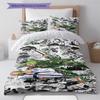 Roronoa Zoro Pattern Bedding Quilt Set Quilt Cover Pillowcase Home Birthday Gift(1 * Duvet Cover + 2 * Pillowcase, Without Core)