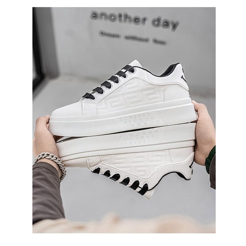 Herren Sportliche Schuhe mit dicker Sohle Schnürung Niedriger Schnitt Lässige Board Schuhe