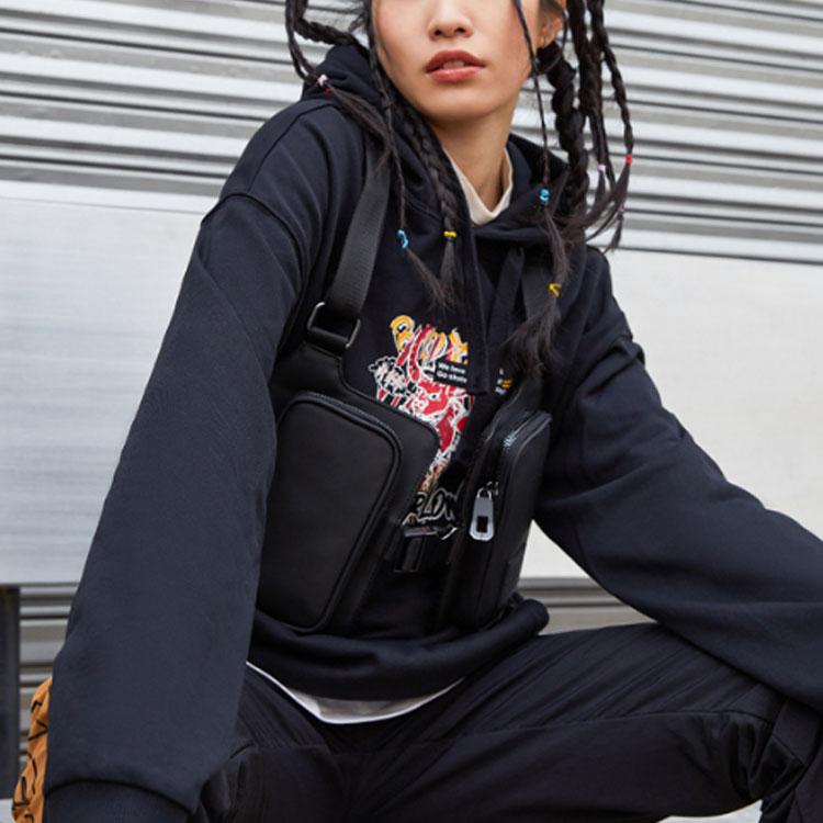 Li Ning Sports Fashion Series Casual Pullover Cartoon Sweatshirt Unisex Sweatshirt Black AWDR506-7