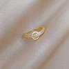 Real Gold Ring Light Luxury Full Diamond Ring Opening Adjustable Simple Jewelry Japanese Ring Couple Ring