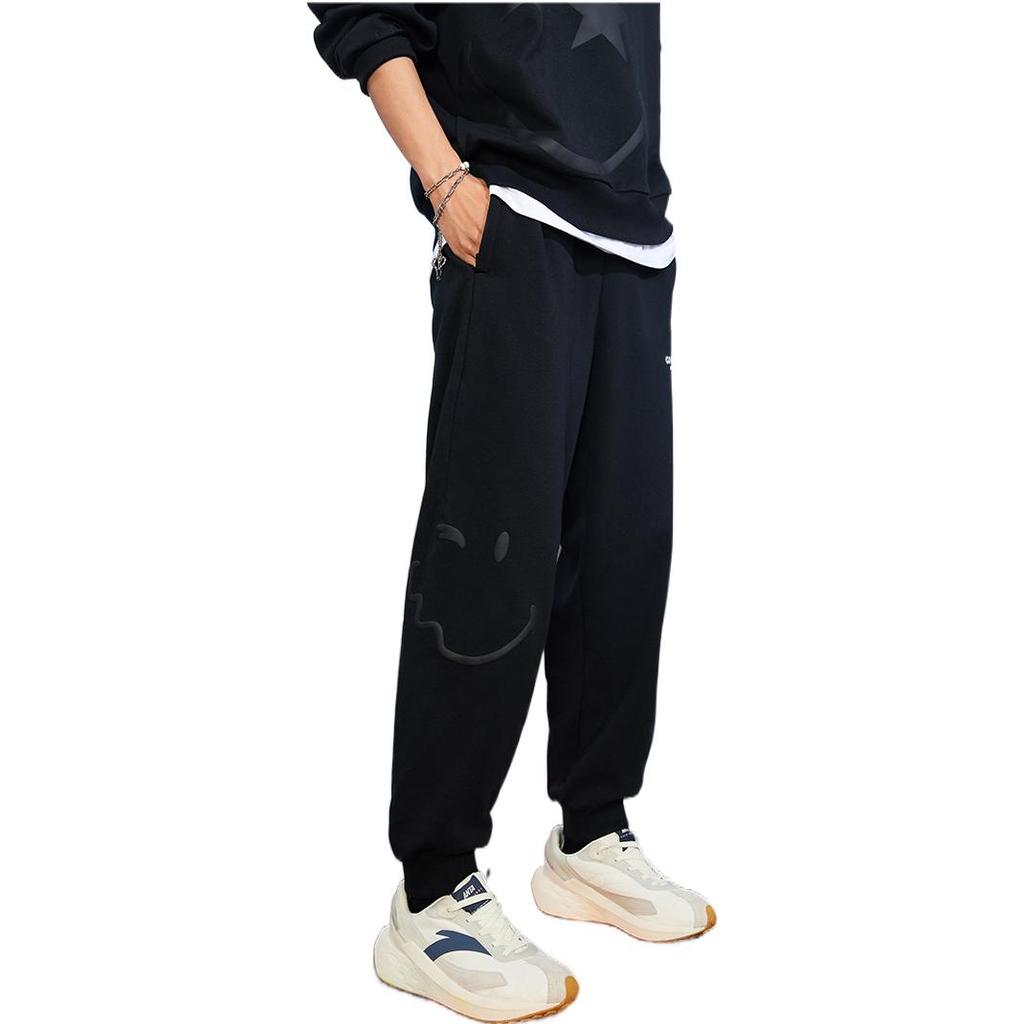 Anta x Smileyworld Knitted Sweatpants Unisex Basic Black 952239704-3