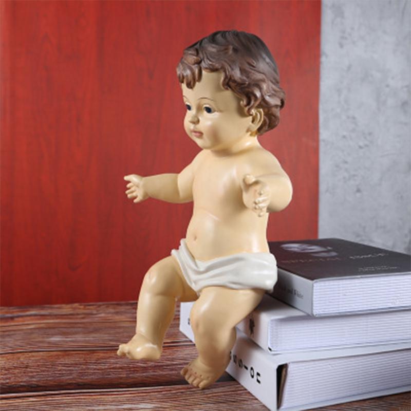 KX4B Resin Religious Nativity Figurine Little Baby Jesus Statue Ornament Christ Craft Home Decoration Gifts China Mainland