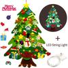 Montessori Filt Juletre for Småbarn med Lys DIY Spill Barn Plysj Juletre Sett med 32/40 Pynt