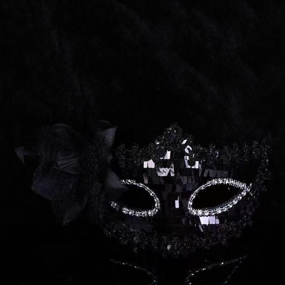 Performance Costume Diamond Venetian Mask Feather Crystal Veil Dance Mask Flower Masquerade Mask Dance Party