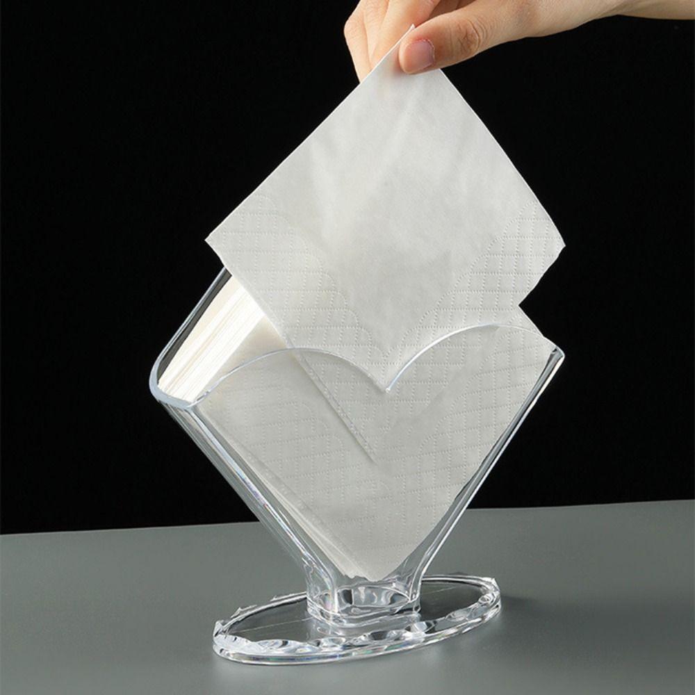 Transparent Desktop Upright Tissue Box Acrylic Paper Towel Box Restaurant Napkin Box Party