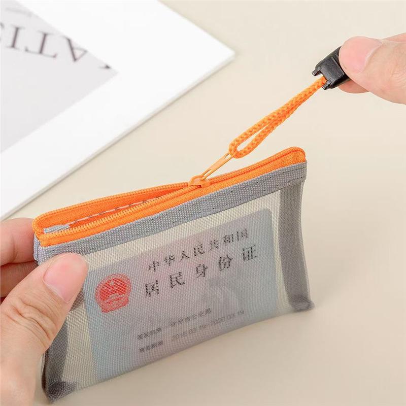 Mini Mesh Transparent Zipper Bag - Document & Test Paper Storage