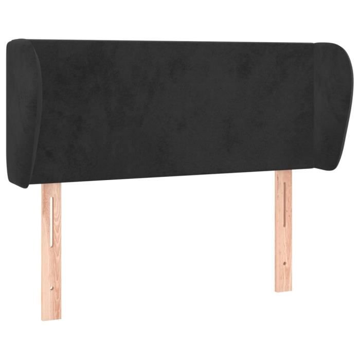 VidaXL Tête de lit avec oreilles Noir 93x23x78-88 cm Velours3116902