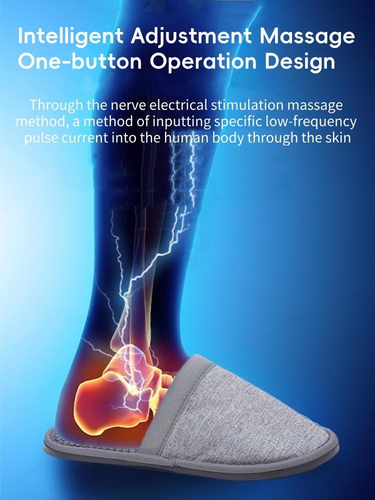 Massage Slippers With Remote Control Electrotherapy Pulse Electrode Foot Massager Strength Adjust Home Indoor Non-slip Slippers