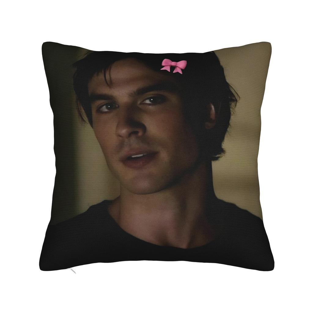 Ian Somerhalder Pillowcase Printed Polyester Cushion Cover Decorations Damon Salvatore Cat Throw Pillow Case Cover