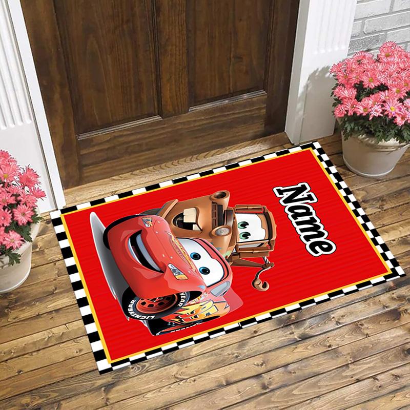 Personalized Name Car Adventure Living Room Non-Slip Area Rug Soft Carpet for Bedroom Kids Playroom Sofa,Office Home Decor Doormat