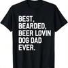 Bestes Bärtiges Bier Papa Lustiger Spruch Hund T-Shirt