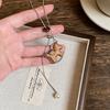 Lucky Zodiac Charm Wood Horse Necklace for Women Cute Rocking Horse Pendant Sweater Chains Necklace Adjustable Trendy Neckwear