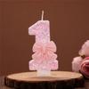 M-Modern-Number Cake Decorating Candles Cute Pink Bow Baby Girl Birthday Cake Topper Decoration Party Supplies 0-9 Digital Candl