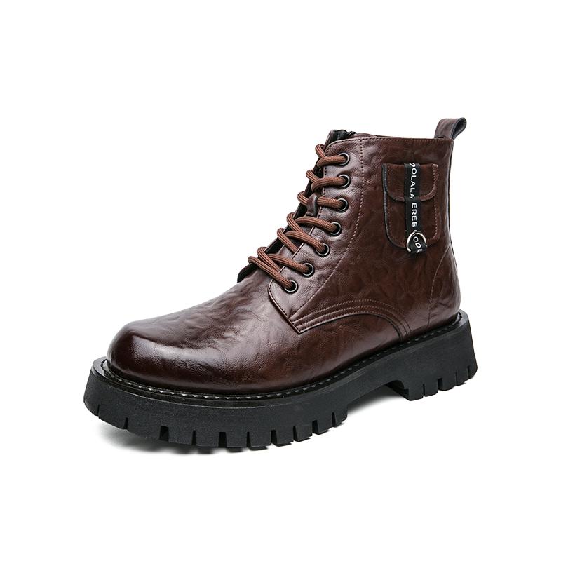 

Мужские модные тенденции. Натуральная кожа. Деловые ботинки. Круглый носок. Ботинки на толстой подошве. Кроссовки для прогулок. Повседневные ботинки для поездок на работу. Повседневные ботильоны. 44 коричневый