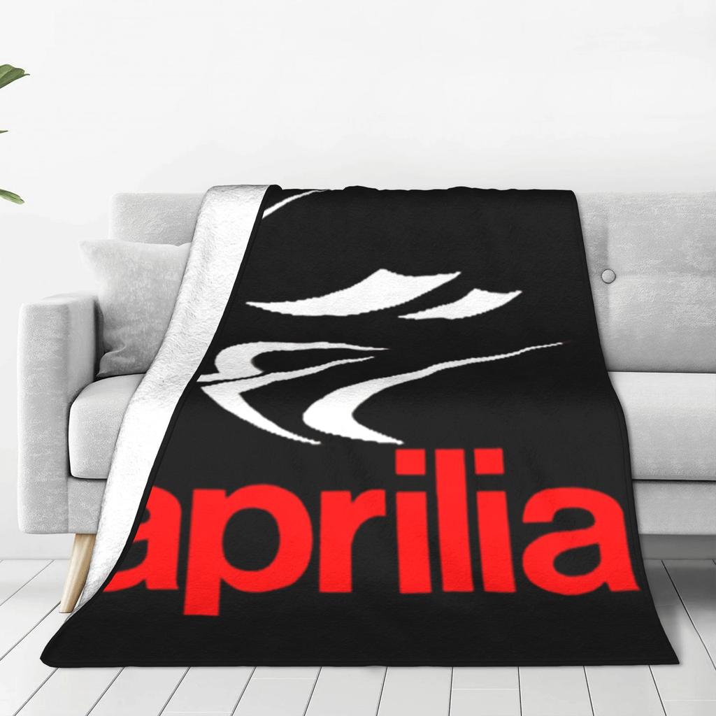 Flannel Throw Blanket Aprilias Italy Racing Logo Warm Plush Blankets Soft Bedspread for Bed Living Room Home Picnic Couch