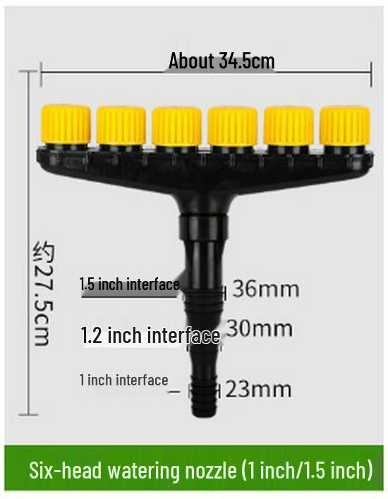 

6-Head Multi-Hole Garden Sprinkler Nozzle for Watering Vegetables & Flowers