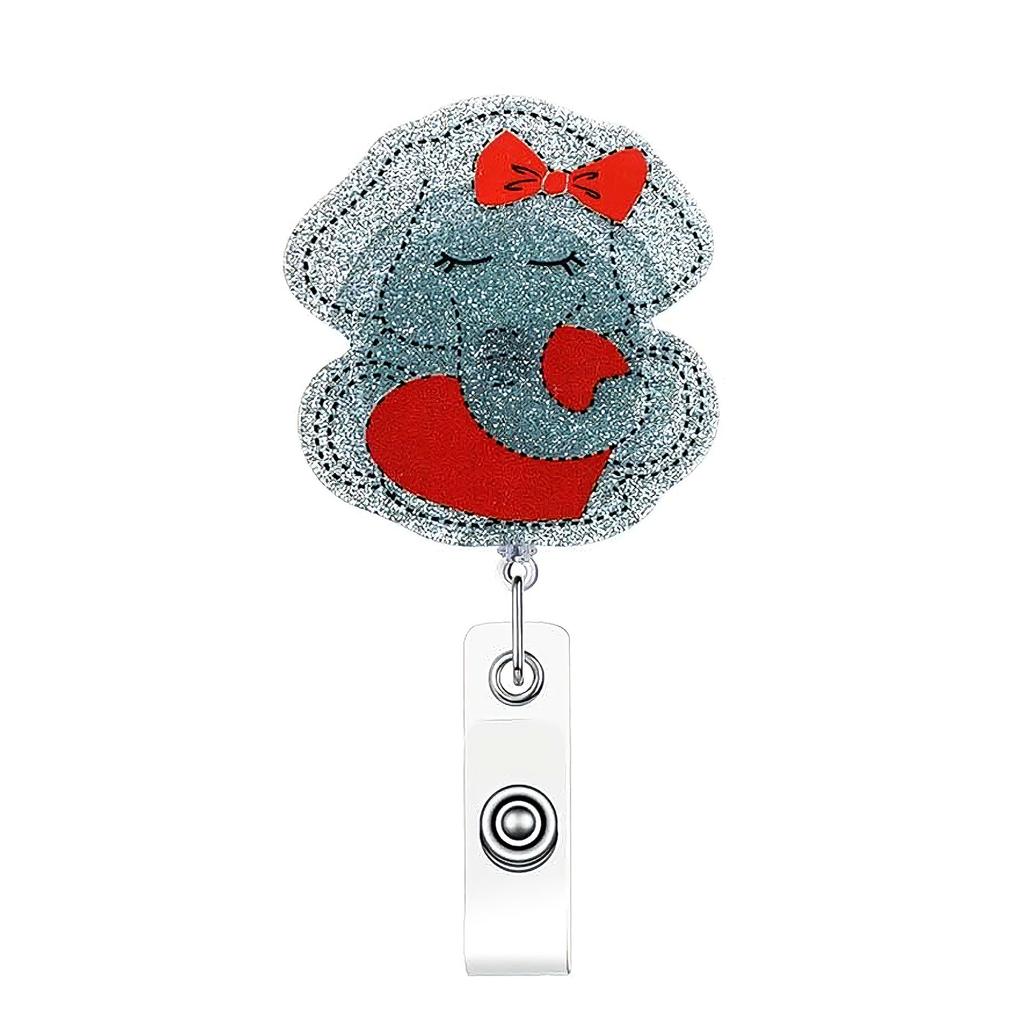 Swivel Badge Holder Lightweight Cute Badge Reel Retractable Id Badge Reel Acrylic For Valentine'S Day Gift Doctor Id Display