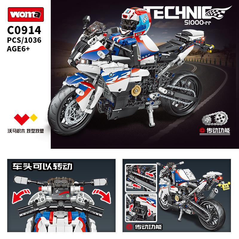 Copii Bricolaj Tehnologie Particule Mici Bloc de Construcție Băiat Asamblare Creier Model Motocicletă Jucărie Dificilă