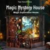 Twilight Cabin Bookends: DIY Wooden 3D Puzzle House Model, Handmade Building Blocks, Assembled Toy Gift.