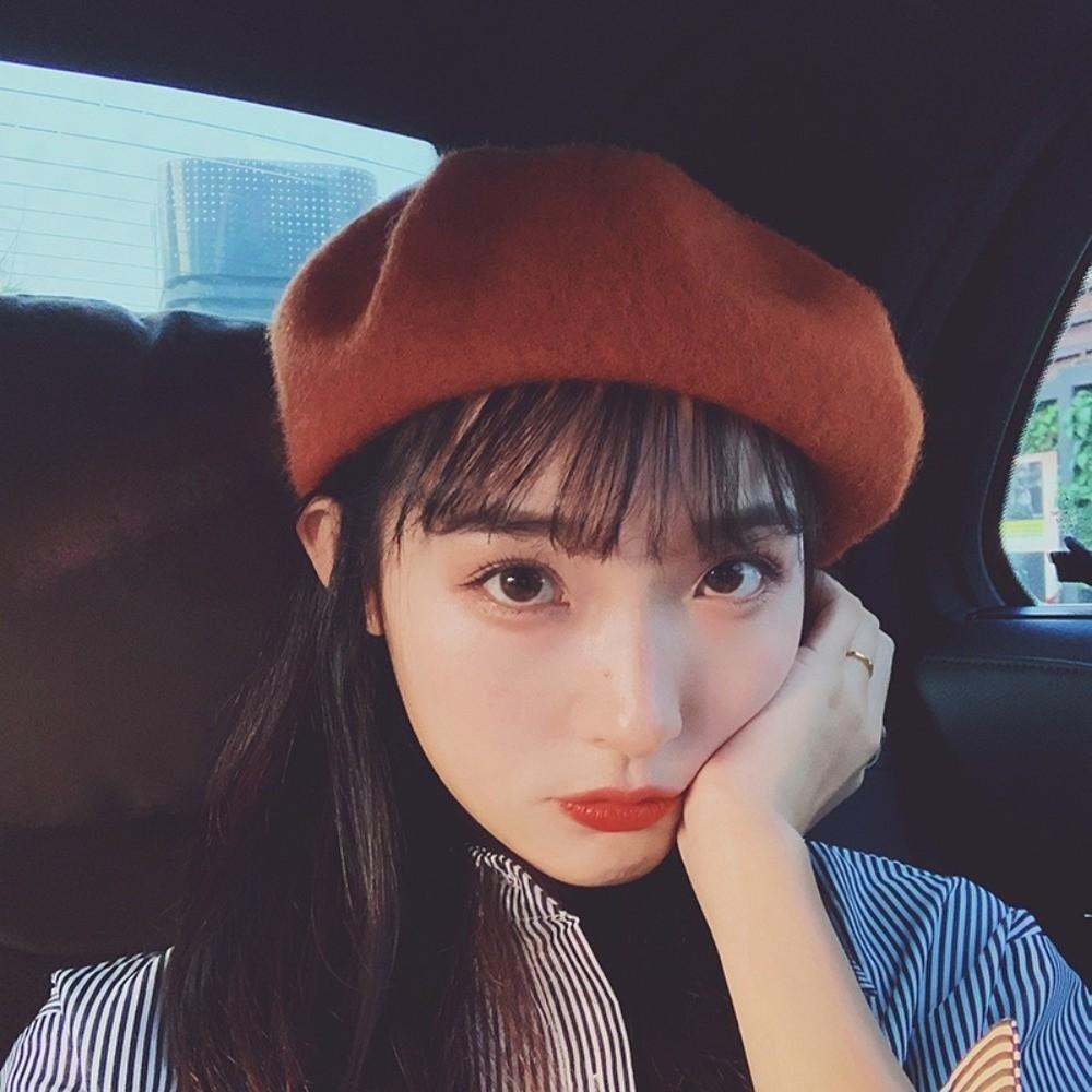 Plush Women Wool Berets Cloud Artist Hat Vintage Painter Caps Ladies