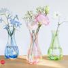 ADERIA Tsugaru Vidro Flower Hikari Vase Sea Blue Cosmetic Box Made in Japan Flower Base Stylish Glass Vase Single Flower Vase Container Flower Dried