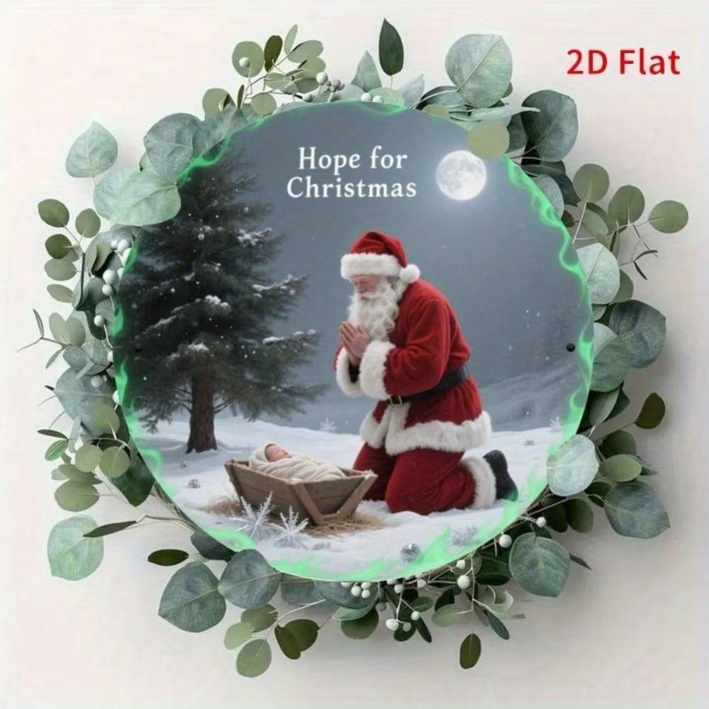 Metal Wall Sign Magic Deer Christmas Art Home Decor 20x20 Cm