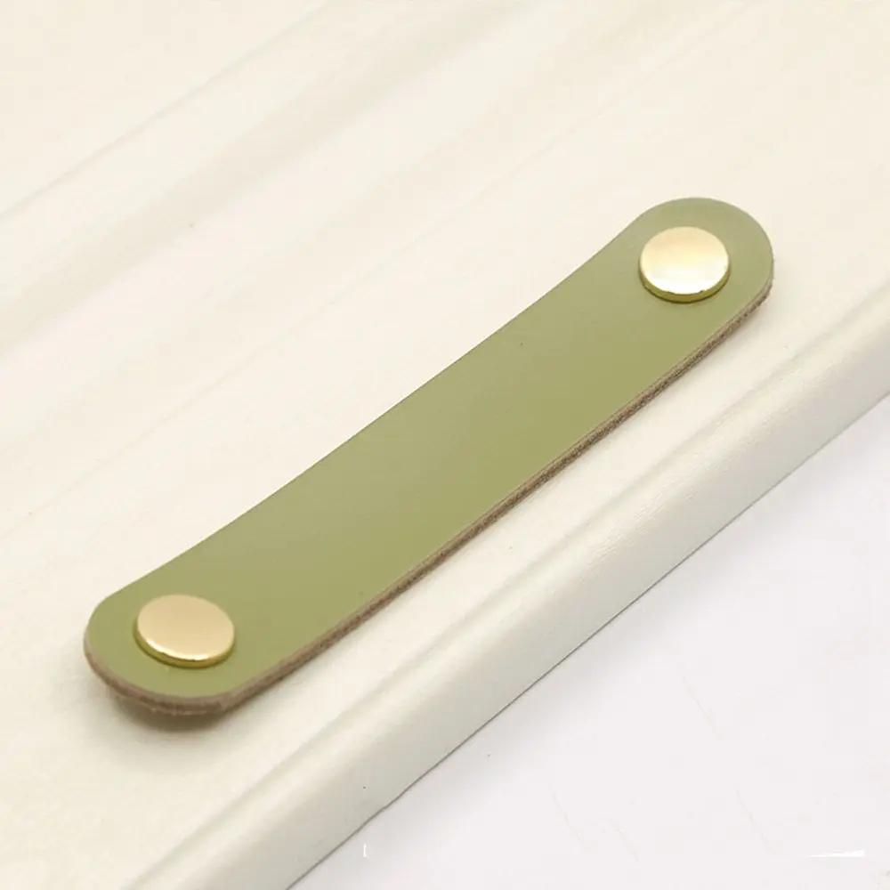 Artificial Leather Nordic Kitchen Wardrobe Cabinet Environmentally Soft Drawer Handle Leather Handle Door Pulls Furniture Knobs