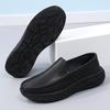 Men Loafers Platform Nurse Shoes  Casual Wide Soft White Leather Shoes for Father Large Size Orthopedic Shoes