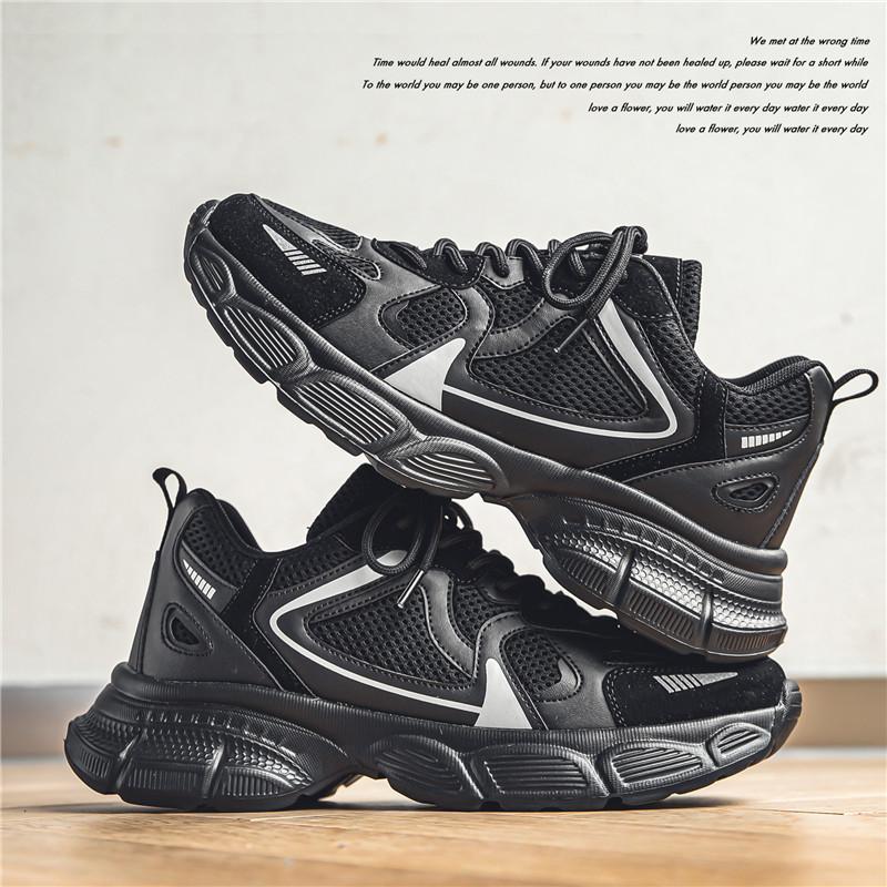 

Summer new Korean version casual sports shoes fashionable large size running shoes dad shoes comfortable wear trendy men s shoes 39 чёрный