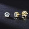 Classic Six-Prong Moissanite Stud Earrings in 925 Sterling Silver for Men and Women - High-End European and American Style