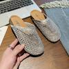 2025 new nylon fishing net full diamond flat bottom cool slippers summer cool outer wear bag head half drag