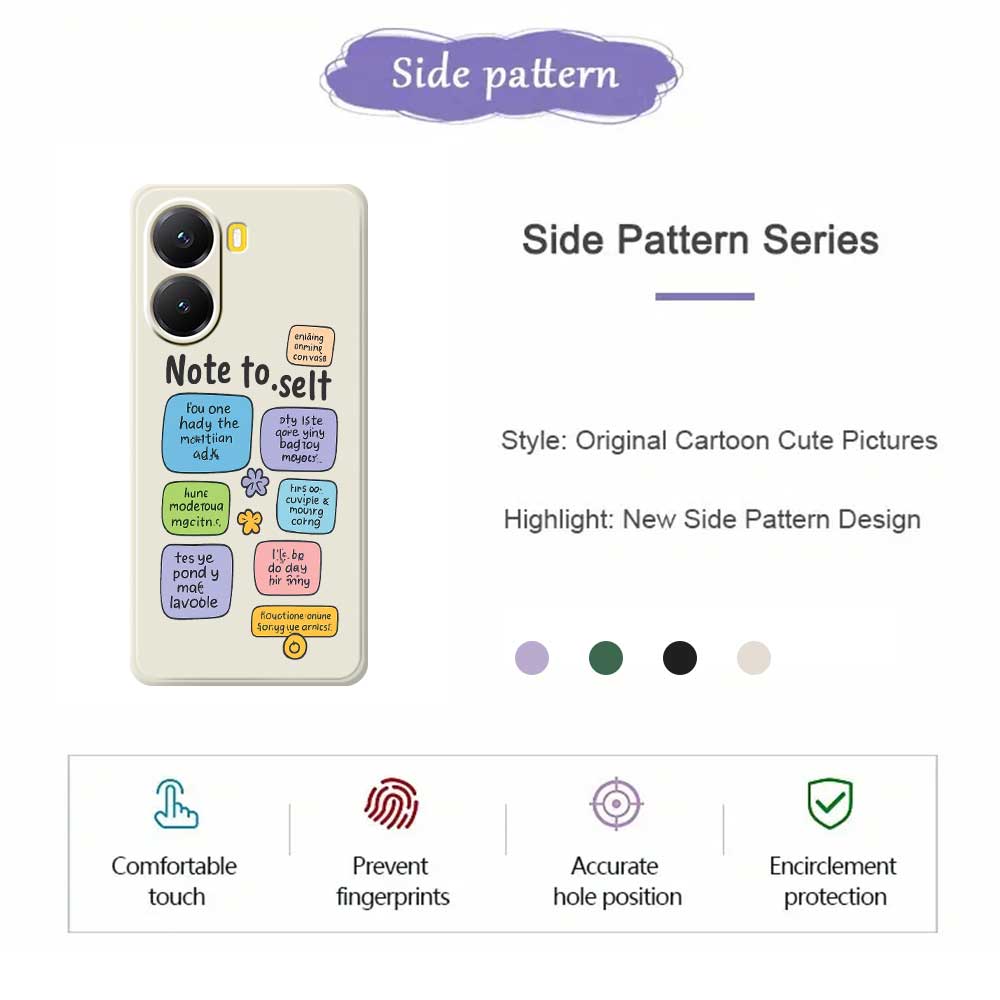 For Xiaomi Redmi Turbo 4 5G/Poco X7 Pro 5G Case Colored Sticky Notes Pattern Printing Straight Edge TPU Phone Back Cover