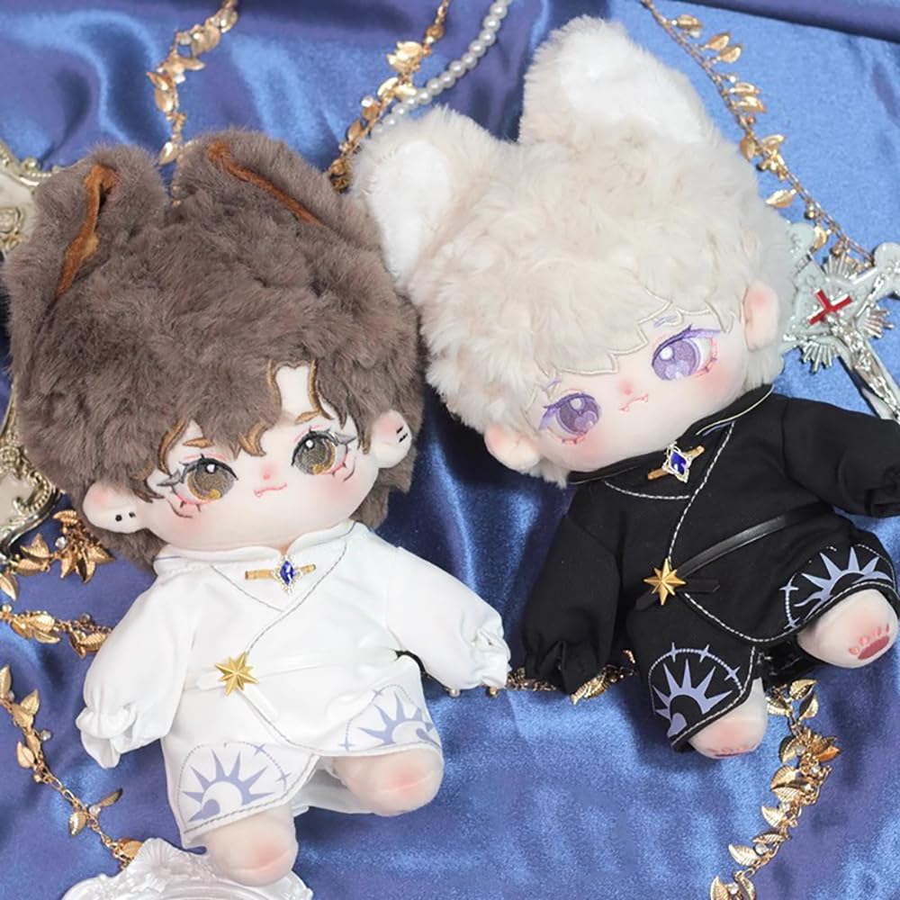 Niannyyhouse Plush Magic Cotton Doll 10cm/20cm Clothes, Robe, Belt, Cloak, Clothes, Dress-Up (Black, 20cm)