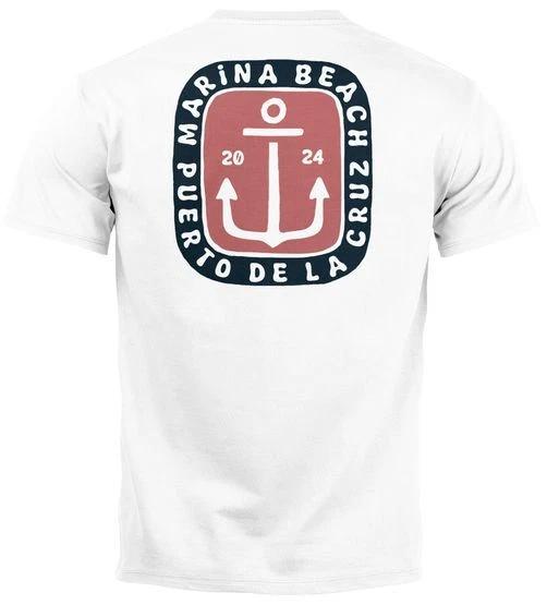 Men's T-Shirt Back Print Anchor Motif Maritime Summer Sailing Fashion Street Style-