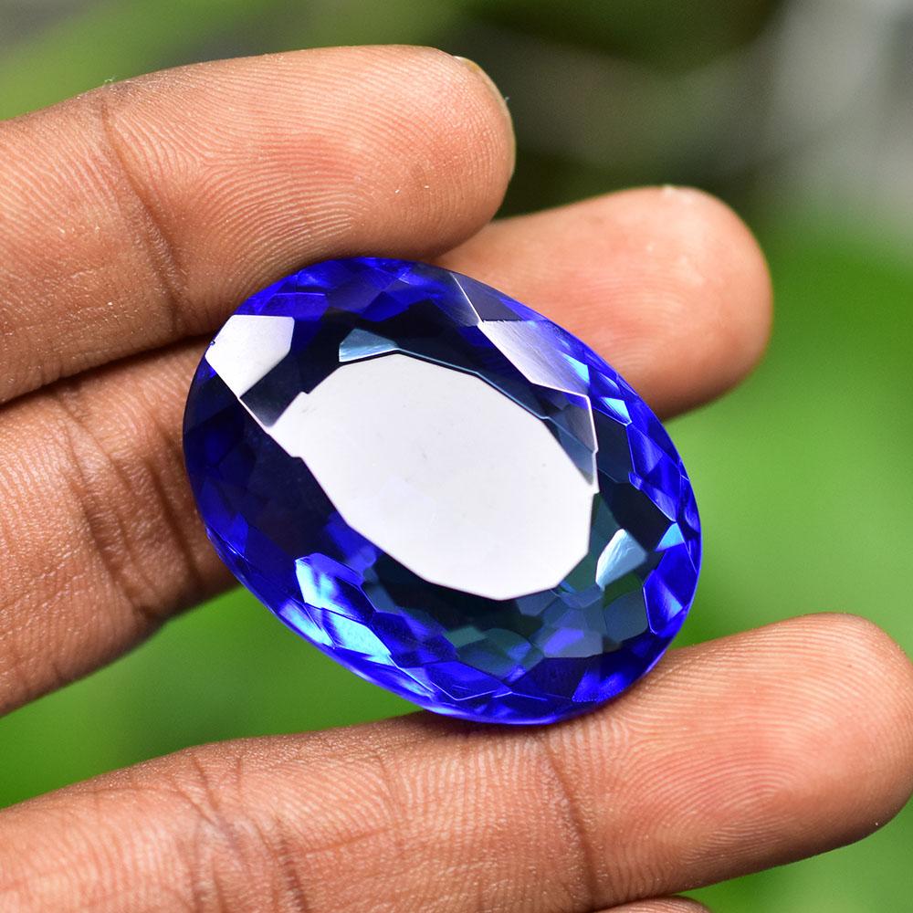 Blue Sapphire Loose Gemstone 82.85 Ct Lab Grown Oval Cut September Birthstone for Gem Collections