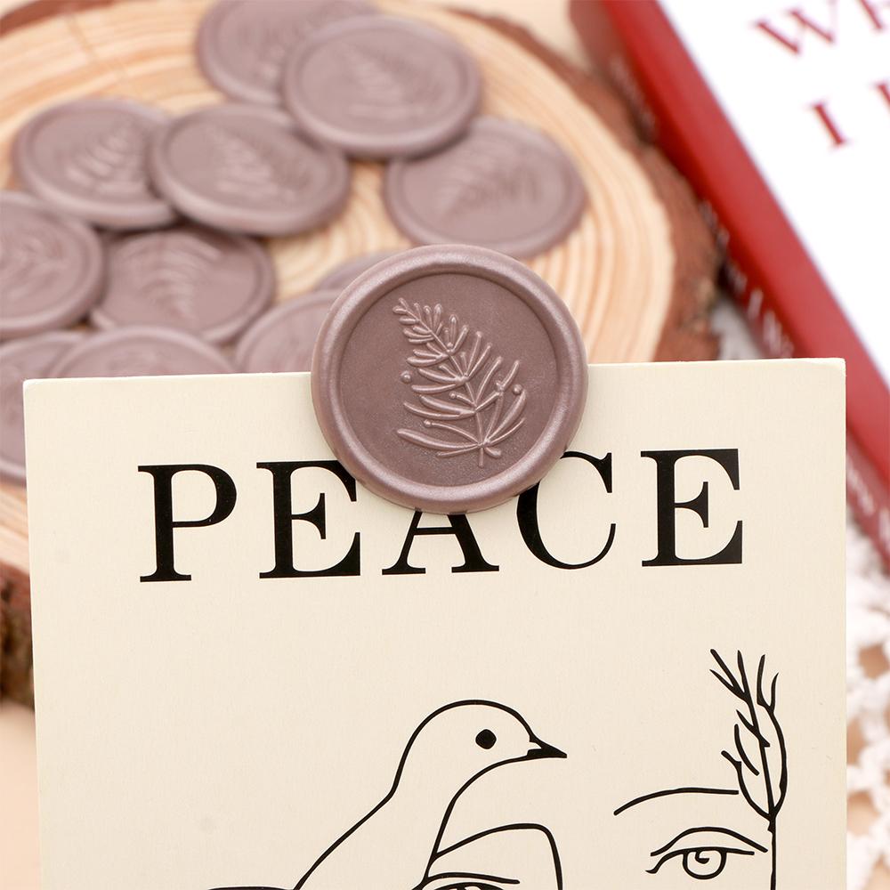 10Pcs Rosemary Wax Seal Stickers, Rose Gold Handmade Envelope Seals Self Adhesive Wax Stickers for Wedding Party Invitations