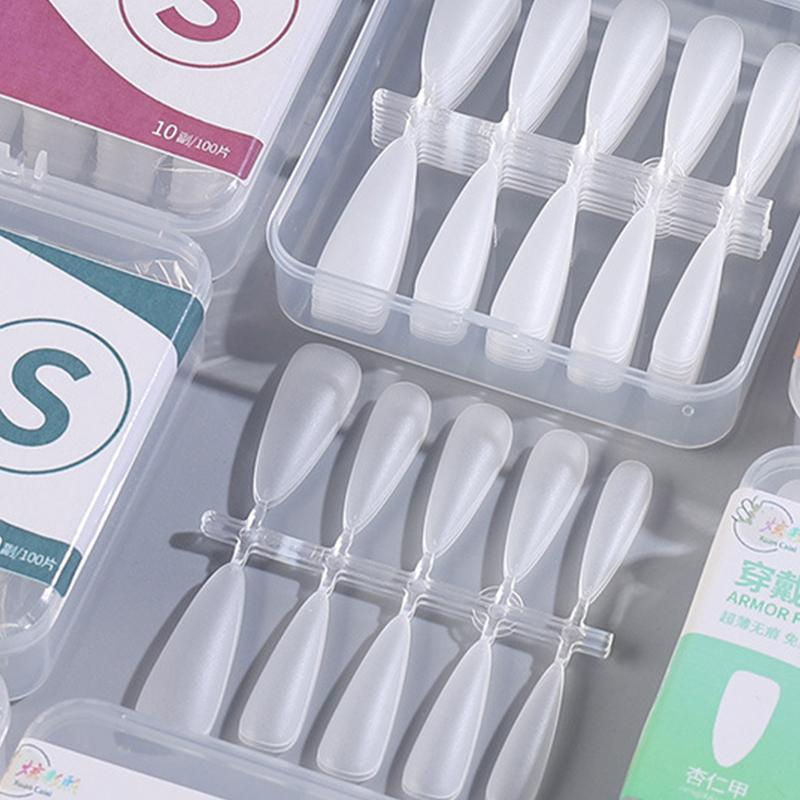 100Pcs Press On Nail Tips Full Cover Ultra-Thin False Nails Patches Gel Nails Extension System Clear Fake Nails Art Accessories