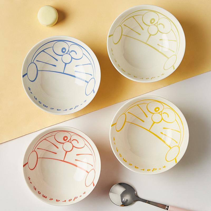 1pc 5 Inch Japanese Style Cartoon Cat Ceramic Bowl Home Cute Children's Dinnerware Kitchen Small Tableware