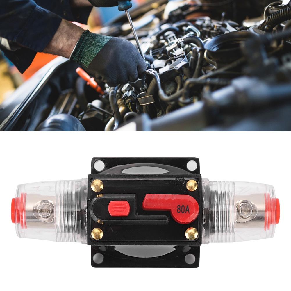 12 24V Car Audio Stereo Amplifier Reset Circuit Breaker Fuse Holder Car Accessories80A